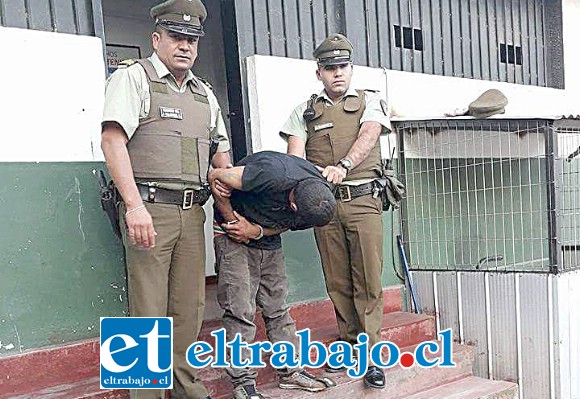 Carabineros de la Tenencia de Catemu capturó al antisocial tras un robo cometido en Población Silva Henríquez de esa localidad, la tarde de este viernes.
