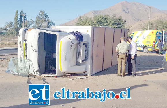 El accidente se originó a primera hora de este martes en el cruce de las ruta 60 CH y carretera San Martín de San Felipe.
