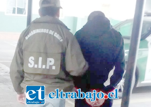 El imputado apodado ‘El Care Queso’ fue detenido por personal de la SIP de Carabineros de San Felipe la tarde de este miércoles.