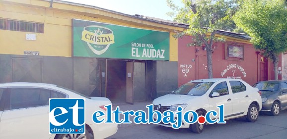 El salón de pool ‘El Audaz’ se ubica en calle Portus Nº 69 en San Felipe. Desde este lugar fue detenido un sujeto de 34 años de edad por el delito de robo en lugar no habitado en grado de frustrado.