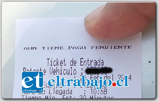 Este es el ticket de entrada, el cual en muchos casos arroja en la parte superior: ·AUN TIENE PAGO PENDIENTE.