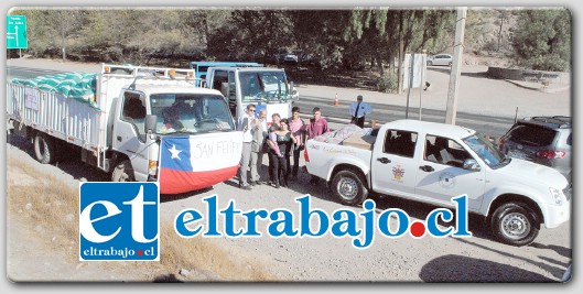 AYUDA EN CAMINO.- Un camión con más de cuatro toneladas de alimentos no perecederos, agua y ropa y otro con varias toneladas de verduras y frutas, salieron en horas de la tarde de este lunes con destino a Valparaíso.