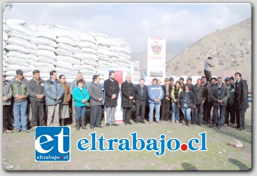 Más de 200 toneladas de alimento concentrado para el ganado, que equivalen a 5270 sacos de alfalfa, fueron distribuidos por Indap en la provincia de San Felipe.