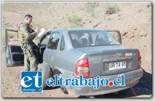 Con posterioridad, los efectivos policiales comprobaron que el propietario del automóvil, que reside en Putaendo, lo había dejado en ese lugar tras sufrir un desperfecto mecánico.