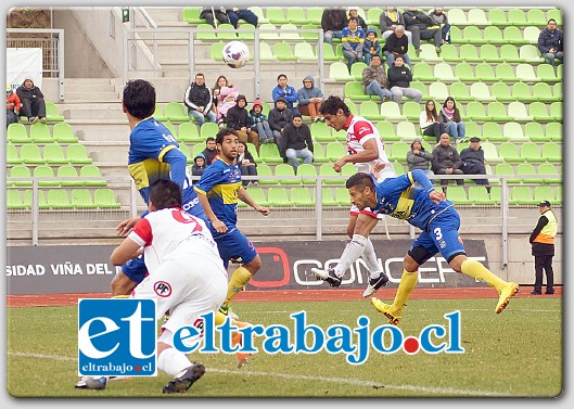 Pese a que dominó durante gran parte del encuentro, Unión San Felipe cayó por la mínima diferencia ante Everton en el pleito disputado en el Estadio Elías Figueroa de Valparaíso. (Foto gentileza Camilo Inostroza, www.sportgol.cl)