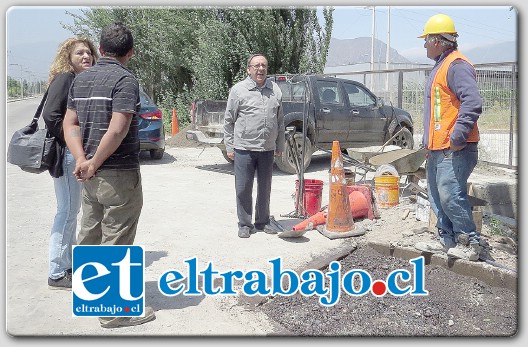 Las autoridades municipales realizaron una visita de inspección en terreno para constatar avances de la ciclo-vía de O’Higgins.