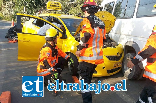 Una mujer lesionada fue el saldo de una colisión entre un furgón y un taxi colectivo, ocurrido en el sector El Higueral en la comuna de San Esteban.