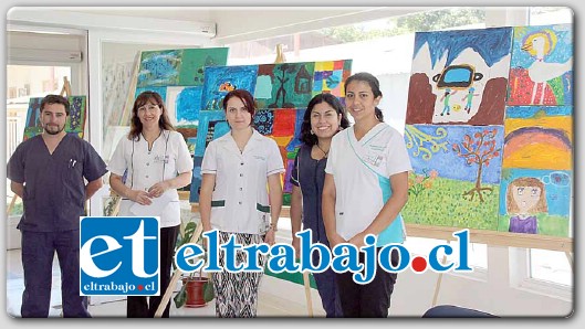 Así luce la exposición de pinturas itinerantes, misma se encuentra adornando las dependencias del Hospital San Antonio de Putaendo.