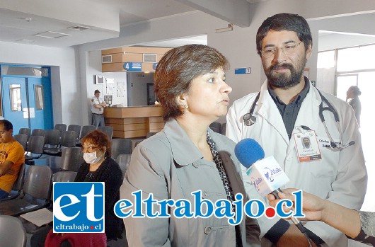 Dra. Vilma Olave, Directora del Servicio de Salud Aconcagua supervisando en terreno el cumplimiento de los turnos éticos durante el paro.