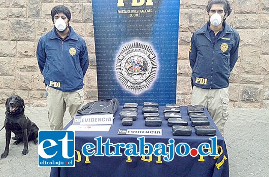 En total fueron incautados 35 kilos de cocaína avaluados en 800 millones de pesos.