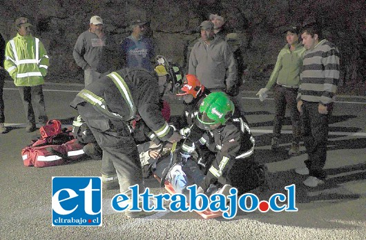 El accidente se produjo a la altura del kilómetro 42 de la carretera Putaendo – Cabildo.