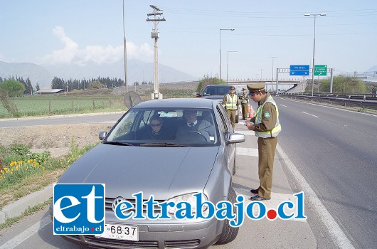 Carabineros espera un alto flujo de salida desde las provincias de San Felipe y Los Andes hacia la región metropolitana y sector Costero.