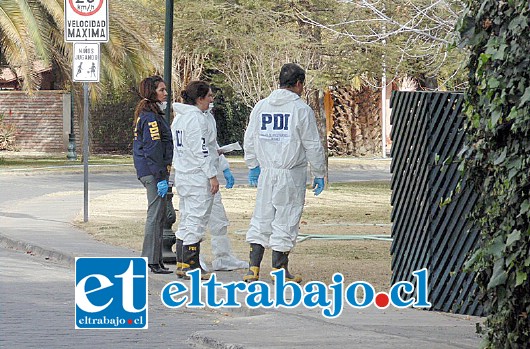 Personal de la Brigada de Homicidios de la PDI se constituyó en el lugar donde se realizó el hallazgo.