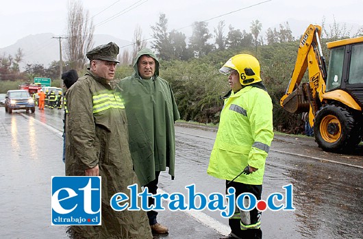 Panquehue fue uno de los lugares más complejos, donde cayeron 7 árboles en la ruta 60 Ch, provocando el corte del tránsito por dos horas y donde hubo un herido por las ramas.