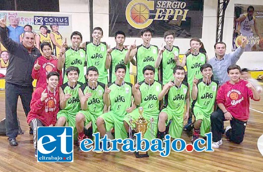 El equipo U15 de San Felipe Basket consiguió el título al ganar el cuadrangular final jugado en el gimnasio del club Sergio Ceppi.