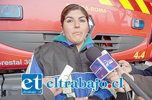 Selene Covarrubias, directora de la Segunda Compañía de Bomberos de Los Andes.