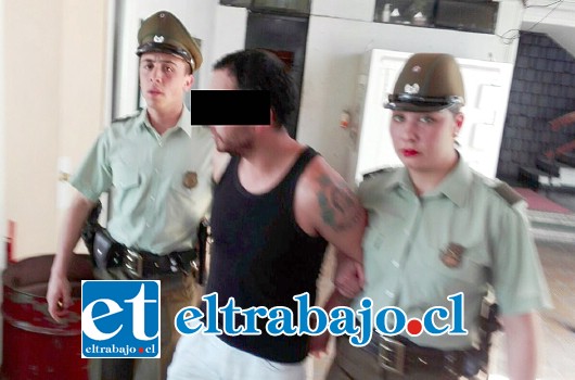 El imputado de iniciales I.S.G. de 36 años de edad luego de ser detenido por Carabineros fue dejado en libertad por instrucción de la Fiscalía que investigará el caso.