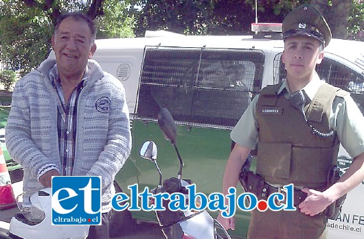 Humberto Fuenzalida, el maestro Santa Fe, tras recuperar su moto levantó la denuncia en Carabineros.