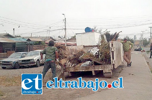 El operativo se realizó en la Población San Felipe, siendo retiradas 90 toneladas de desechos.