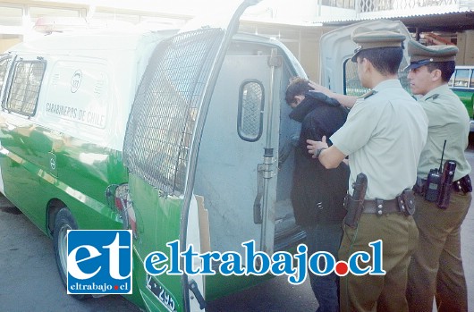 El imputado fue detenido por Carabineros para ser sometido a control de detención el día de hoy viernes en el Juzgado de Garantía de San Felipe. (Foto Archivo).