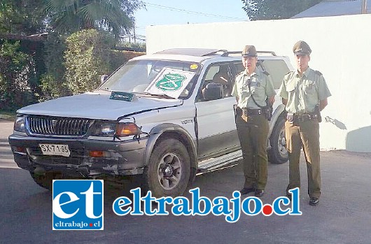 El vehículo utilizado por la banda delictual fue incautado por Carabineros.