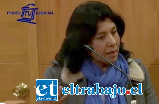 Ana María Espinoza, viuda de Javier Muñoz Delgado. (Captura Poder Judicial TV).