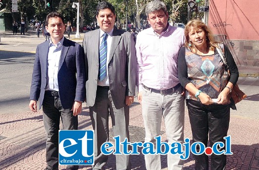 Benigno Retamal junto a diputado Marco Núñez, Core Sandra Mirada y al candidato a concejal Moisés Zamorano.