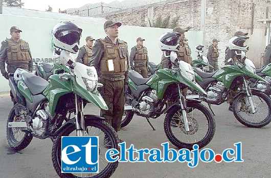 Cinco motocicletas quedarán en la provincia de San Felipe, en tanto solo una fue asignada a Los Andes. La Ligua por su parte se lleva cinco motos.