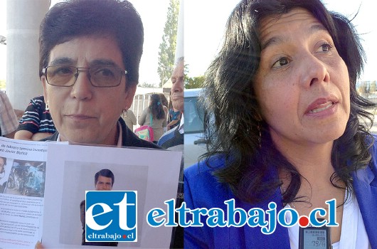 Nancy Delgado, madre de Javier Muñoz, y Ana María Espinoza, viuda del relator, quien dijo sentir "que le fallé a mi esposo".