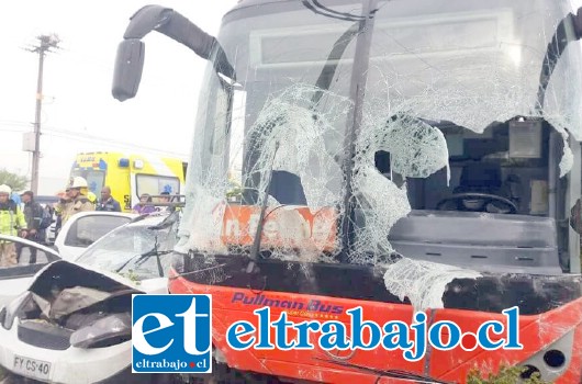 La Violenta Colisión Entre El Bus De Empresa Pullman Y El Vehículo Menor Deja En Evidencia La 7635