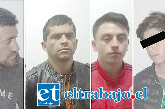 Los imputados fueron detenidos por Carabineros la madrugada de ayer domingo en avenida Chacabuco de San Felipe, uno de ellos un menor de 14 años de edad.