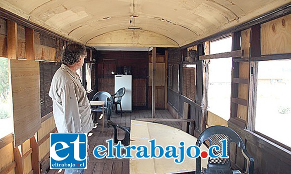 Hace poco más de un año, Luis trajo hasta Putaendo un vagón presidencial del ferrocarril trasandino que hacía el recorrido Santiago – Buenos Aires en 1910.