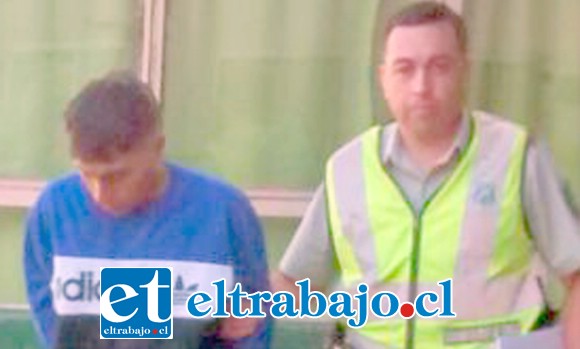 El detenido Carlos Vivanco Cortés fue enviado a la cárcel tras sumar en menos de una semana tres delito de robo cometidos en San Felipe.