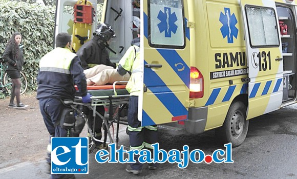 Personal del Samu trasladó al vecino de Panquehue herido por arma de fuego hasta el servicio de urgencias del Hospital San Camilo de San Felipe. (Foto Archivo).