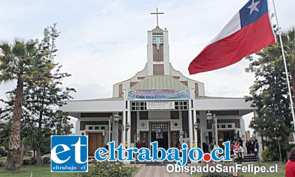 La Iglesia Andacollo ubicada en la Avenida Diego de Almagro en San Felipe.