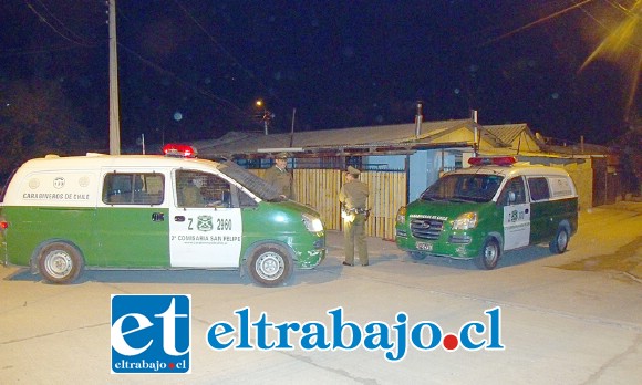 Los imputados fueron detenidos por Carabineros la madrugada de este domingo en la población Santa Brígida de San Felipe. (Foto Archivo).