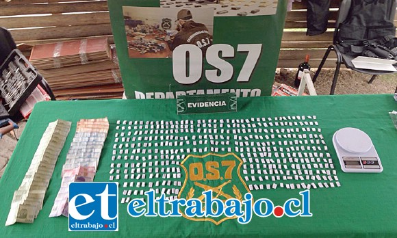 Tras el operativo del OS7 de Carabineros se incautó pasta base de cocaína comercializada en el sector La Troya de San Felipe por la pareja que fue condenada a una pena de 541 días de cárcel.