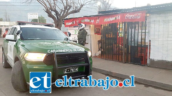 El operativo policial se ejecutó la tarde de este lunes al interior del minimarket emplazado en la Villa Departamental de San Felipe.