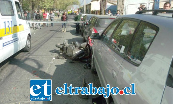 El fatal accidente ocurrió en la avenida Chacabuco de San Felipe, falleciendo un niño de 7 años de edad.