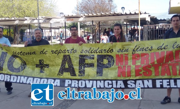 Dirigentes de la Coordinadora No + AFP Aconcagua convocó a los aconcagüinos a participar de plebiscito nacional durante este fin de semana.