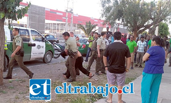 Carabineros procedió a la detención de dos ciudadanos bolivianos tras herir con un cuchillo a un inmigrante haitiano de 51 años de edad, en Avenida Maipú de San Felipe.