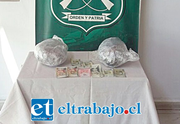 Alrededor de tres kilos de marihuana incautó Carabineros de la Siat y Carreteras de San Felipe desde el interior de un vehículo que circulaba por la ruta 5 Norte a la altura de Llay Llay la tarde de ayer lunes.