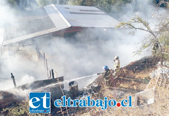 Voluntarios de cinco compañías de Bomberos lograron sofocar en aproximadamente 45 minutos el fuego.