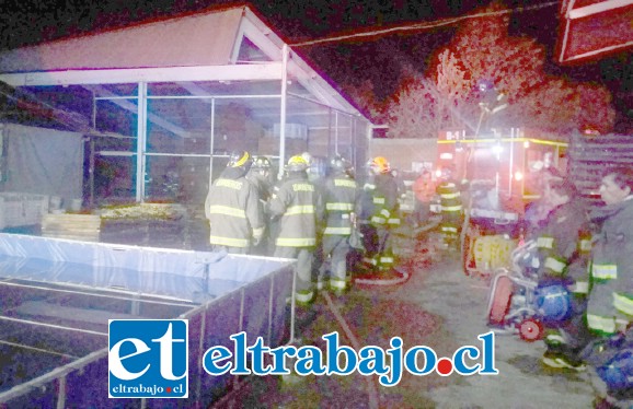 Cerca de 100 voluntarios de Bomberos combatieron el siniestro ocurrido pasada la medianoche de este jueves en Santa María. (Foto: Emergencia Santa María).