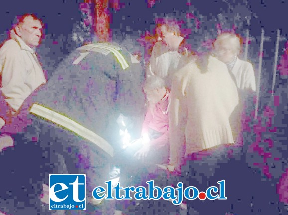 El vecino fue asistido por personal de Bomberos de Santa María. (Fotografía: Emergencia Santa María).