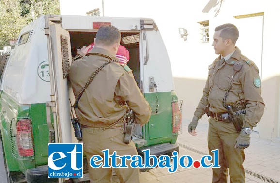 Los imputados fueron conducidos por Carabineros hasta las dependencias del Juzgado de Garantía de San Felipe para ser formalizados por Robo con violencia.