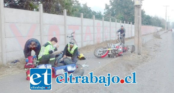 El accidente se originó alrededor de las 08:30 horas de ayer martes en el sector Los Manantiales de Panquehue.