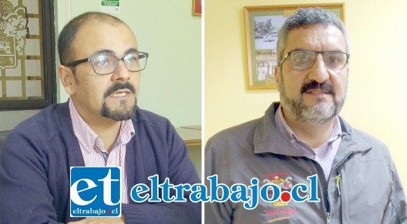 Patricio González, administrador municipal, y Vladimir Tapia, presidente de Asemuch.