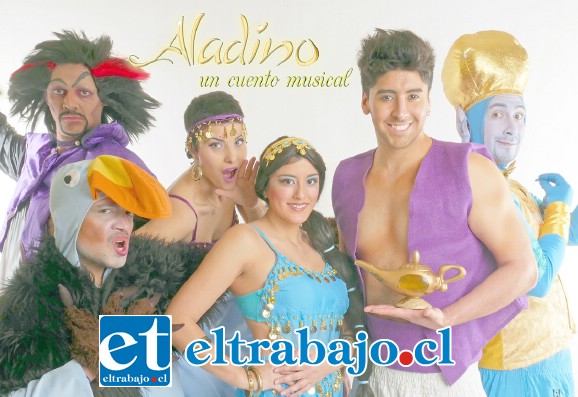 Elenco de Aladino, un cuento musical que será del agrado de grandes y chicos.