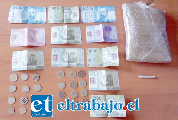 Personal de la SIP de Carabineros de San Felipe incautó la mañana de ayer martes más de un kilo de marihuana prensada y dinero en efectivo, siendo detenidos dos sujetos por el delito de tráfico de drogas.